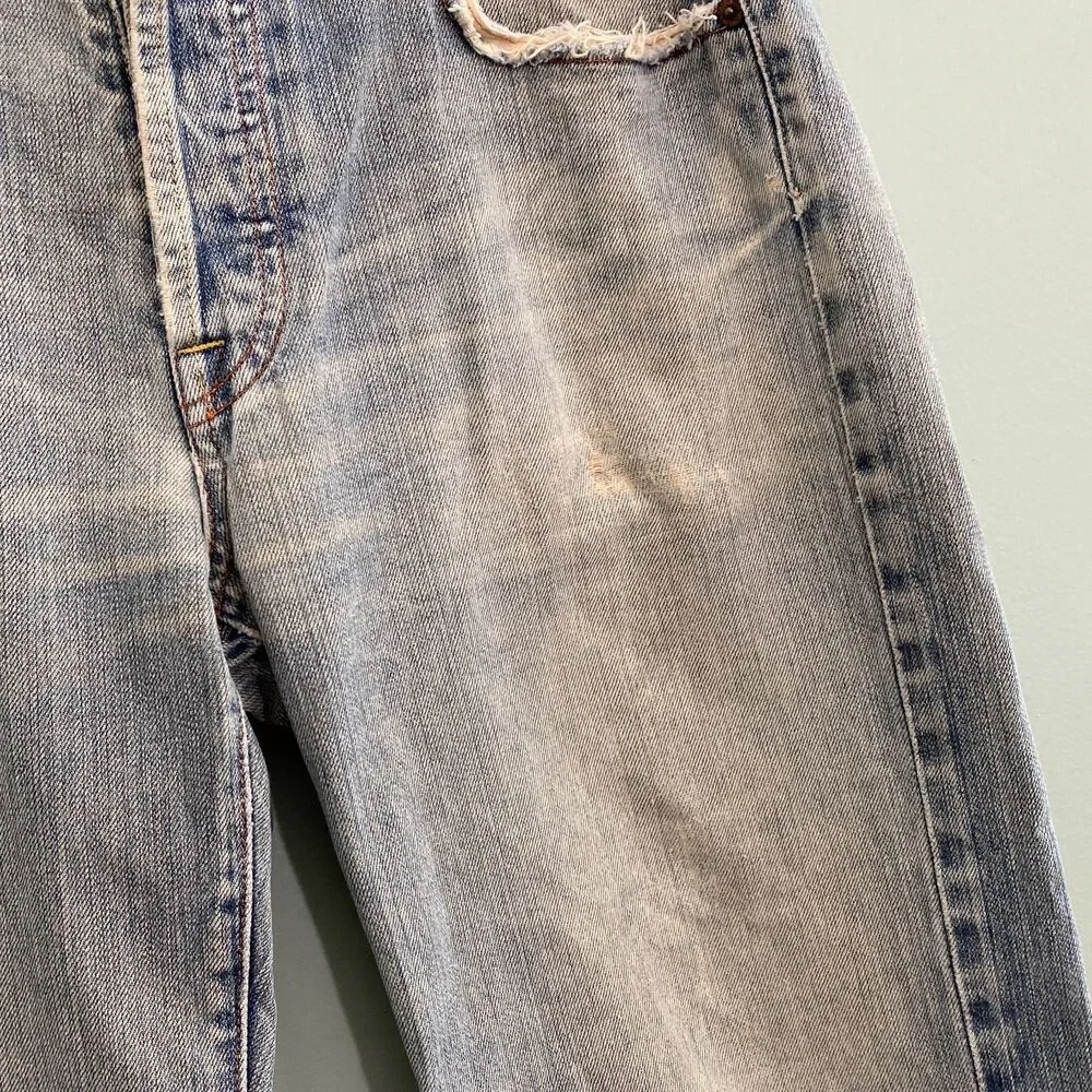 7 For all Mankind Jeans Relax Straight Button Fly Distressed Mens 33x31.5 Grunge - Picture 5 of 16